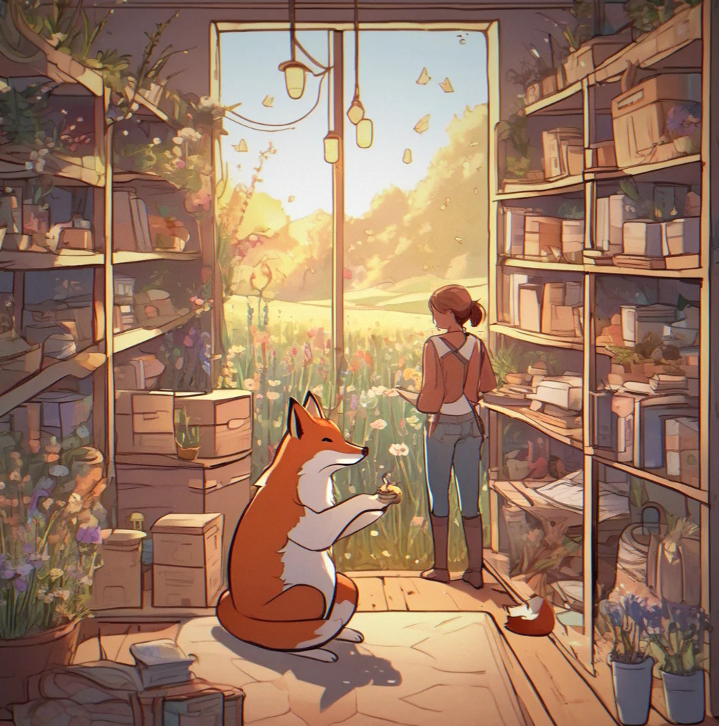 Someone organizing a cluttered room, boxes stacked up and furniture being rearranged across shelves and surfaces